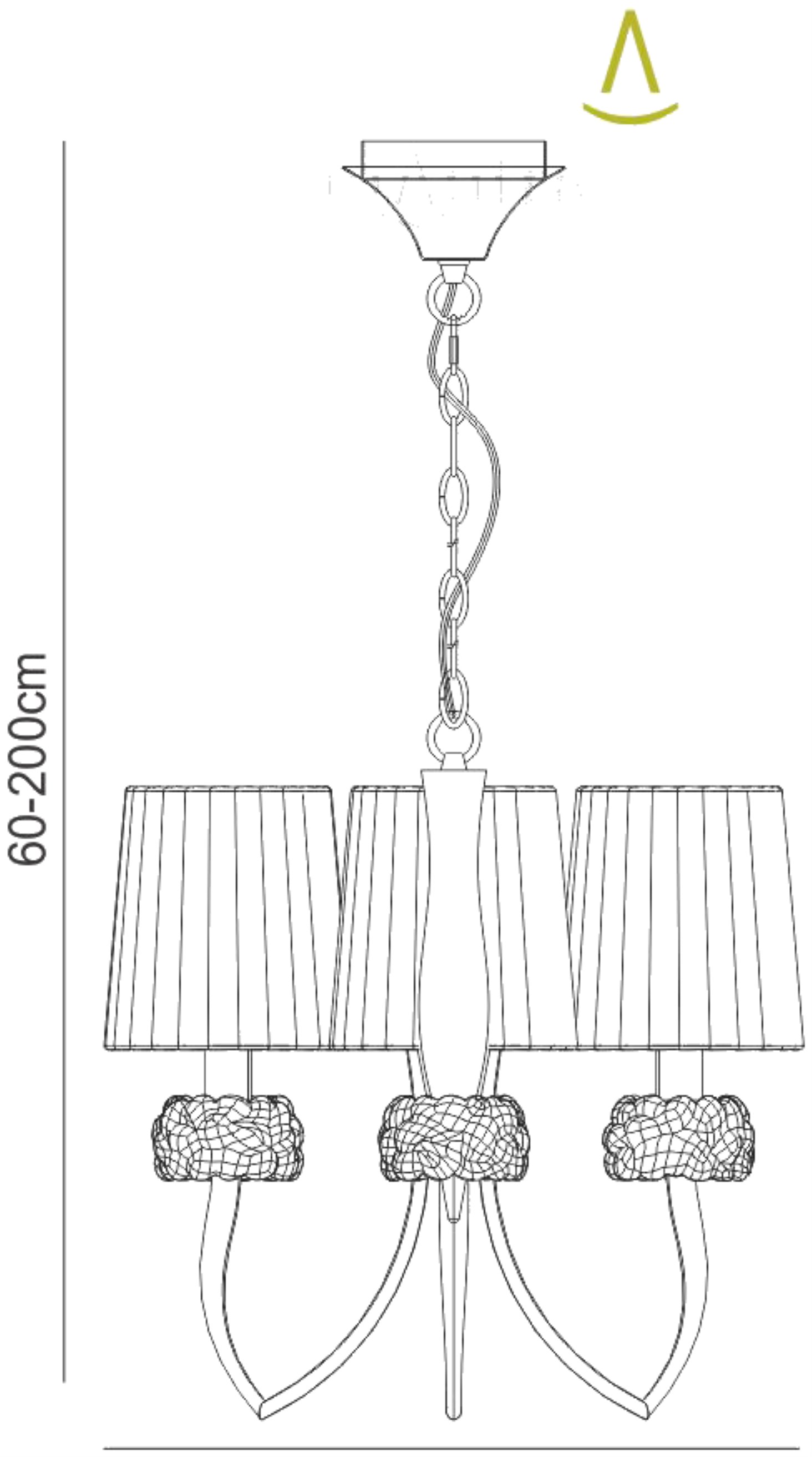 Loewe Polished Chrome-Cream Ceiling Lights Mantra Multi Arm Fittings